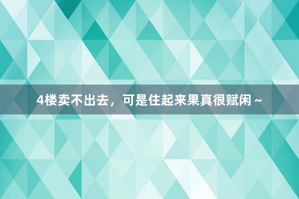 4楼卖不出去，可是住起来果真很赋闲～